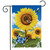 Briarwood Lane small printed garden flag with colorful sunflowers, bees, and butterfly for spring summer porch display.