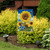 Briarwood Lane small printed garden flag with colorful sunflowers and bees for spring summer porch display.