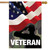 Briarwood Lane Veteran Military House Flag with American stars and stripes, decorated, stitched, red, white, blue.