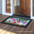 Briarwood Lane colorful spring doormat with hummingbirds and flowers on a small printed decorative porch floormat.