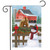 Snowy Stable Winter Garden Flag