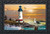 Briarwood Lane's colorful Sunset Lighthouse doormat displays a seagull, sun, and ocean on sand.