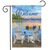 Briarwood Lane Waterfront Retreat garden flag with sailboat, lake, and sunny shore scene welcomes guests cheerfully.