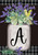 Briarwood Lane Farmhouse Monogram Letter A Garden Flag with colorful flowers for spring and summer decor.