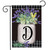 Briarwood Lane Farmhouse Monogram Letter D garden flag with colorful flowers and decorative design elements.