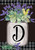 Briarwood Lane Farmhouse Monogram Letter D Garden Flag with colorful flower design for spring porch display.