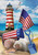Briarwood Lane Sea To Shining Sea Garden Flag with patriotic American beach scene and stars.