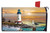Briarwood Lane Sunset Lighthouse Summer Large Oversized Mailbox Cover with colorful ocean and shore design.