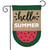 Briarwood Lane double-sided garden flag with watermelon and hello summer, green border, seasonal summer fruit design.