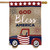 Briarwood Lane double-sided house flag with red, white, and blue pickup truck and USA theme.
