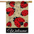 Briarwood Lane burlap house flag with glitter ladybugs and welcome text for spring decor.