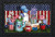 Briarwood Lane American Picnic Rustic Doormat with patriotic floral design in red, white, and blue hues.