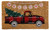 Briarwood Lane Red Checkered Truck Christmas Natural Fiber Coir Doormat 18 x 30 with tree.