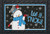 Briarwood Lane Jolly Winter Snowman Doormat with snowy scene, top hat, scarf, and cardinal, let it snow!