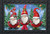 Briarwood Lane Winter Gnomes Christmas Doormat with gnome trio, holly and berries, santa hats.