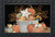 Briarwood Lane Fall Bushel Primitive Doormat with pumpkins, gourds, and barn star in tin bucket.