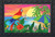 Briarwood Lane Paradise Parrot Summer Doormat with tropical beach scene and colorful parrot on sailboat shore.
