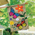 Butterfly Dance Burlap House Flag