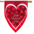 Valentine's Heart Applique House Flag