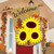 Fall Sunflowers Burlap House Flag