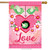 Lovebirds Valentine's Day House Flag