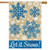 Let It Snow Burlap Winter House Flag