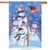 Patriotic Snowmen Winter House Flag
