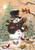 Briarwood Lane Winter Friends Snowman House Flag with cardinals, trees, and snowman outdoor decor.