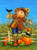 October Scarecrow Fall House Flag