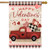 Briarwood Lane Valentine's Love Pickup Primitive House Flag with red pickup and patterned hearts design.
