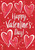 Briarwood Lane String of Hearts Valentine's Day flag with pink hearts and white lettering displayed.
