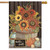 Hello Fall Floral Primitive House Flag