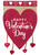 Happy Valentine's Hearts Burlap House Flag