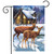 Briarwood Lane Winter Cabin Deer Garden Flag with buck, doe, and snow-covered cozy cabin.