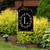 Briarwood Lane Classic Monogram Letter L personalized garden flag, monogrammed with white letter on black.