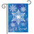 Briarwood Lane Snowflakes Seasonal Garden Flag with snowflake scene and Let it Snow! winter design.