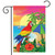 Briarwood Lane Paradise Parrot on tropical beach with palm trees, sailboat, and sunset shore.