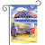 Patriotic Beach Scene Summer Garden Flag