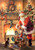 Santa by the Fireplace Christmas Garden Flag