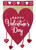 Briarwood Lane Happy Valentine's Hearts Burlap Garden Flag with red hearts and Valentine's Day text.