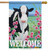 Holstein in Hollyhocks Spring Welcome House Flag