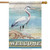 Blue Heron Summer Nautical House Flag