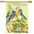 Watercolor Bluebirds Spring House Flag