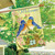 Watercolor Bluebirds Spring House Flag