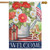 Welcome Floral Patriotic House Flag