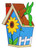 Birdhouse & Sunflower Hummingbird House Flag
