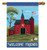 Simple Schoolhouse House Flag