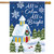 Snowy Church Christmas House Flag