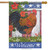 Patriotic Rooster Summer House Flag
