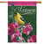Hollyhocks & Finch Welcome Spring House Flag